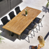 Ensemble table de jardin en bois SOPHIE YASMANI 240 + chaises de jardin
