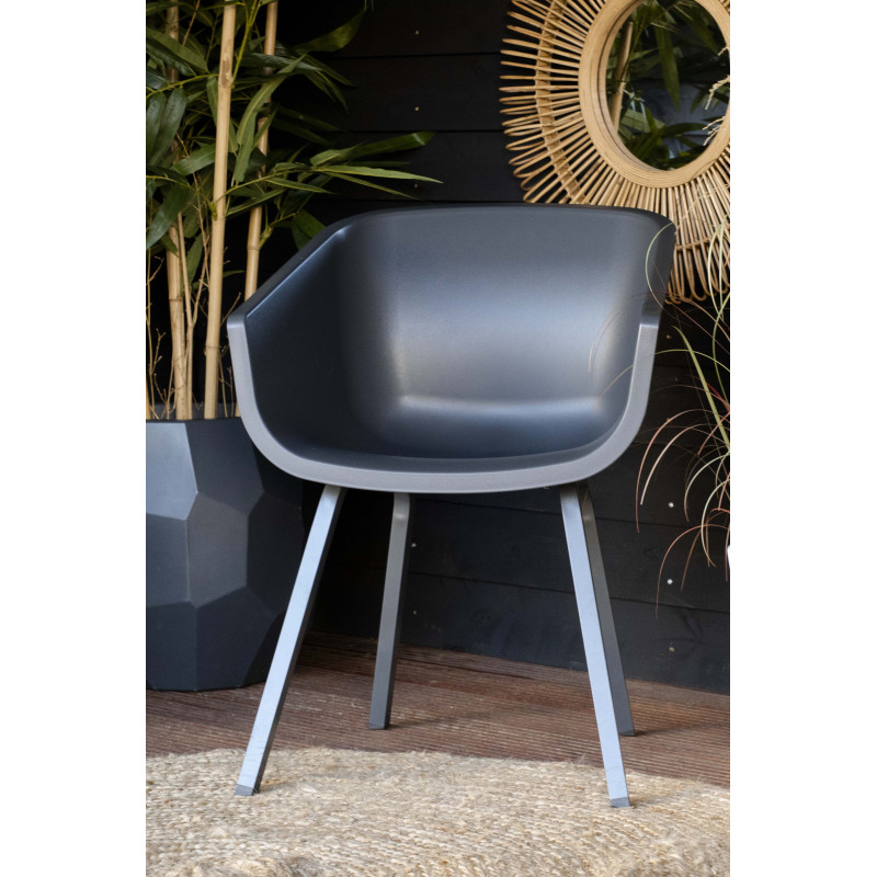Fauteuil de jardin en résine anthracite AMALIA ELEMENT