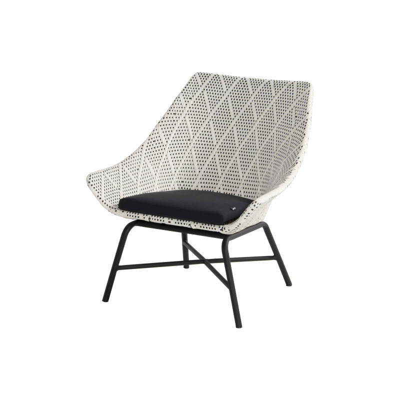 Fauteuil de jardin en résine DELPHINE LOUNGE gris clair/noir