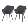 Lot de deux chaises en résine SOPHIE STUDIO ARMCHAIR anthracite - pour jardin