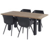 Ensemble repas Table SOPHIE YASMANI 180 + 4 Chaises SOPHIE STUDIO HPL Anthracite