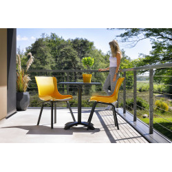 Ensemble Table de jardin SOPHIE Bistro HPL 68 Flip + 2 x Chaises Dining Noir