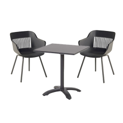 Ensemble repas table SOPHIE Bistrot HPL Flip 68 + 2 Chaises JILL Anthracite