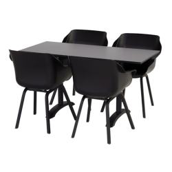 Ensemble Table SOPHIE Bistro HPL 138 Flip + 4 x Chaises SOPHIE Element Armchair Noir
